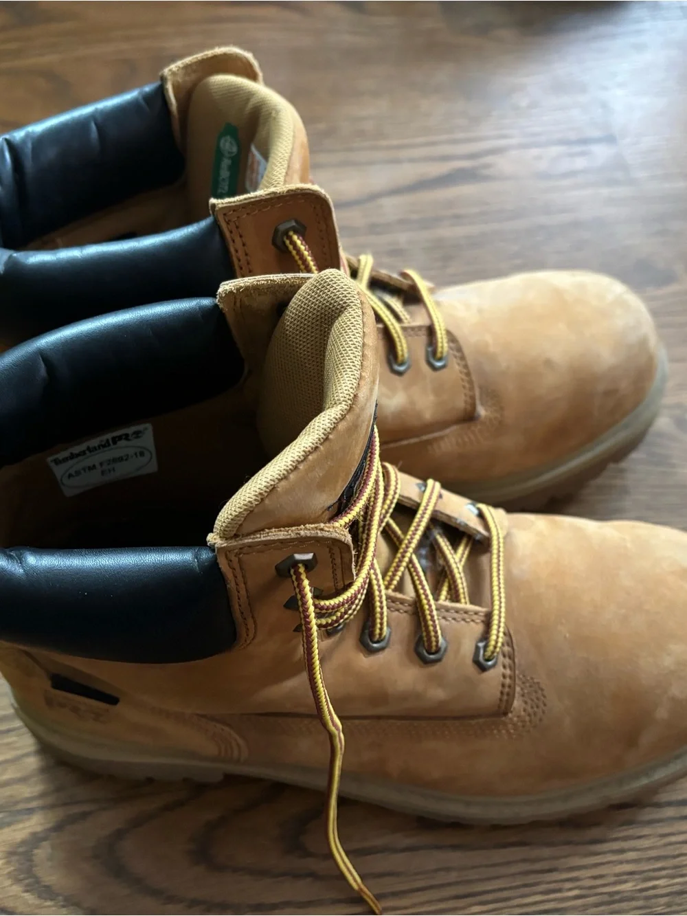 Timberland Wheat Brown Work Boots with Black Collar